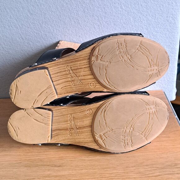 Dansko Minka Women’s EU 40 Black Leather Block Heel Ankle Strap Sandals 10 - Picture 7 of 10